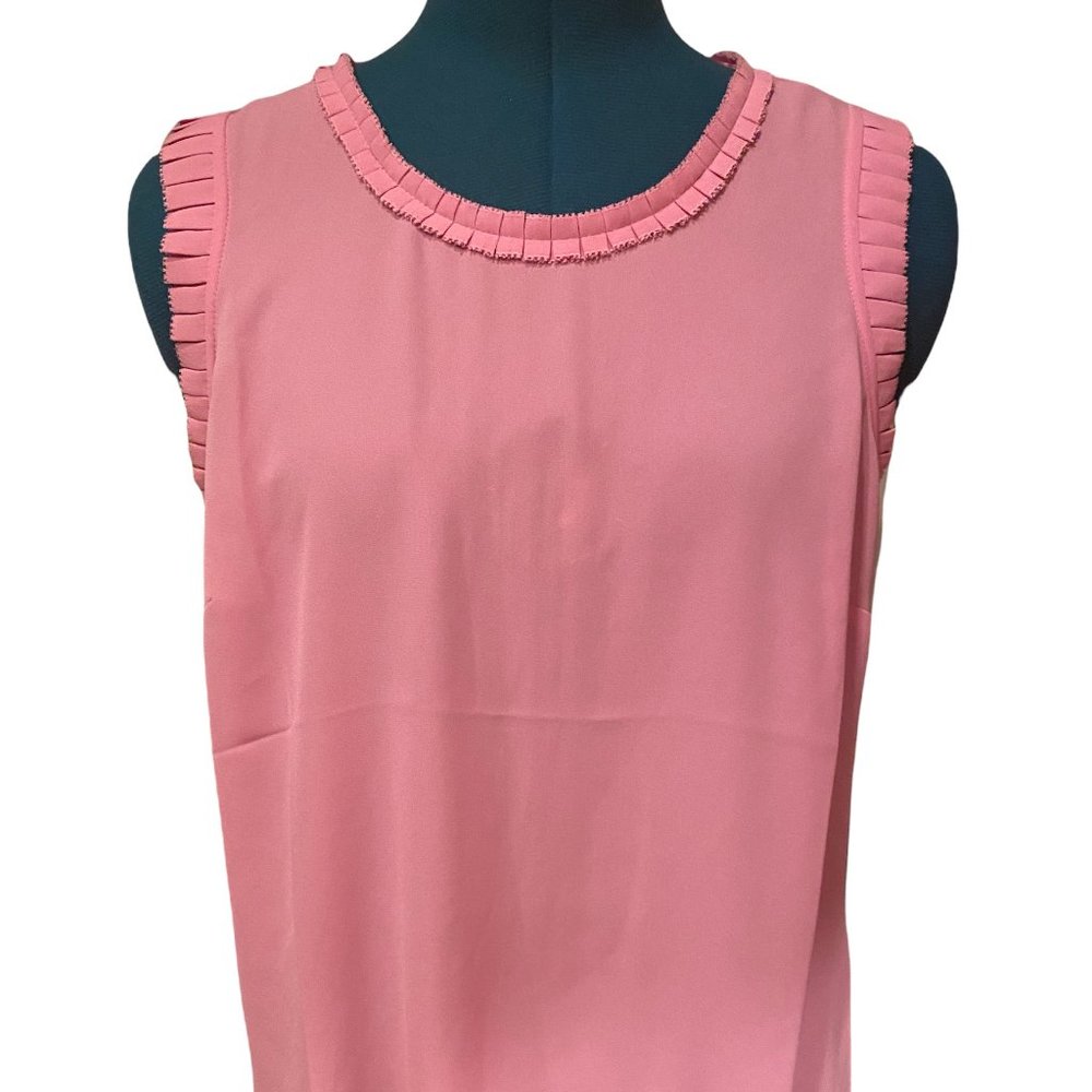 J Crew Sleveless top with pleated trim L6798 | SZ 6 |